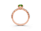 Rose gold Marquise Cut Peridot Solitaire with Side Stones, Pave Band, Four-Prong Setting_39
