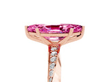 Rose gold Marquise Cut Pink Sapphire Engagement Ring with Side Stone Accents and Four-Prong Setting_56