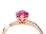 Rose gold Marquise Cut Pink Sapphire Engagement Ring with Side Stone Accents and Four-Prong Setting_64