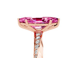 Rose gold Marquise Cut Pink Sapphire Engagement Ring with Side Stone Accents and Four-Prong Setting_65