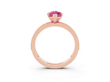 Rose gold Marquise Cut Pink Sapphire Milgrain Pavé Engagement Ring with Four-Prong Setting_27