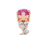 Rose gold Marquise Cut Pink Sapphire Scattered Round Accent Ring with Prong Setting_17