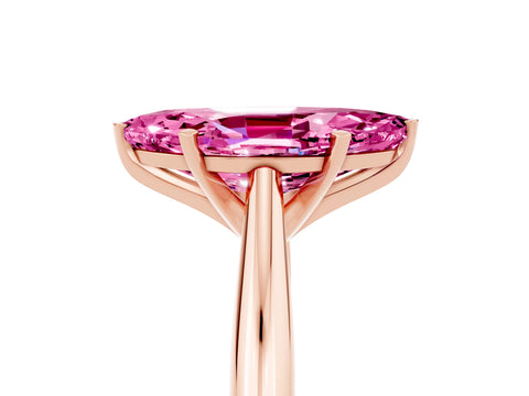 Rose gold Marquise Cut Pink Sapphire Solitaire Engagement Ring with Cathedral Setting and Four-Prong Mount_17