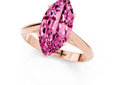 Rose gold Marquise Cut Pink Sapphire Solitaire Engagement Ring with Cathedral Setting and Four-Prong Mount_25