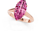 Rose gold Marquise Cut Pink Sapphire Solitaire Engagement Ring with Cathedral Setting and Four-Prong Mount_67