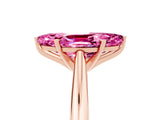 Rose gold Marquise Cut Pink Sapphire Solitaire Engagement Ring with Cathedral Setting and Four-Prong Mount_71