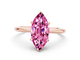Rose gold Marquise Cut Pink Sapphire Solitaire Engagement Ring with Classic Band and Four-Prong Setting_24