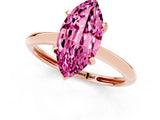 Rose gold Marquise Cut Pink Sapphire Solitaire Engagement Ring with Classic Band and Four-Prong Setting_25