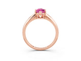 Rose gold Marquise Cut Pink Sapphire Solitaire Engagement Ring with Classic Band and Four-Prong Setting_27