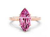 Rose gold Marquise Cut Pink Sapphire Solitaire Engagement Ring with Classic Band and Four-Prong Setting_60