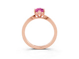 Rose gold Marquise Cut Pink Sapphire Solitaire Engagement Ring with Classic Band and Four-Prong Setting_63