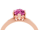 Rose gold Marquise Cut Pink Sapphire Solitaire Engagement Ring with Classic Band and Four-Prong Setting_64