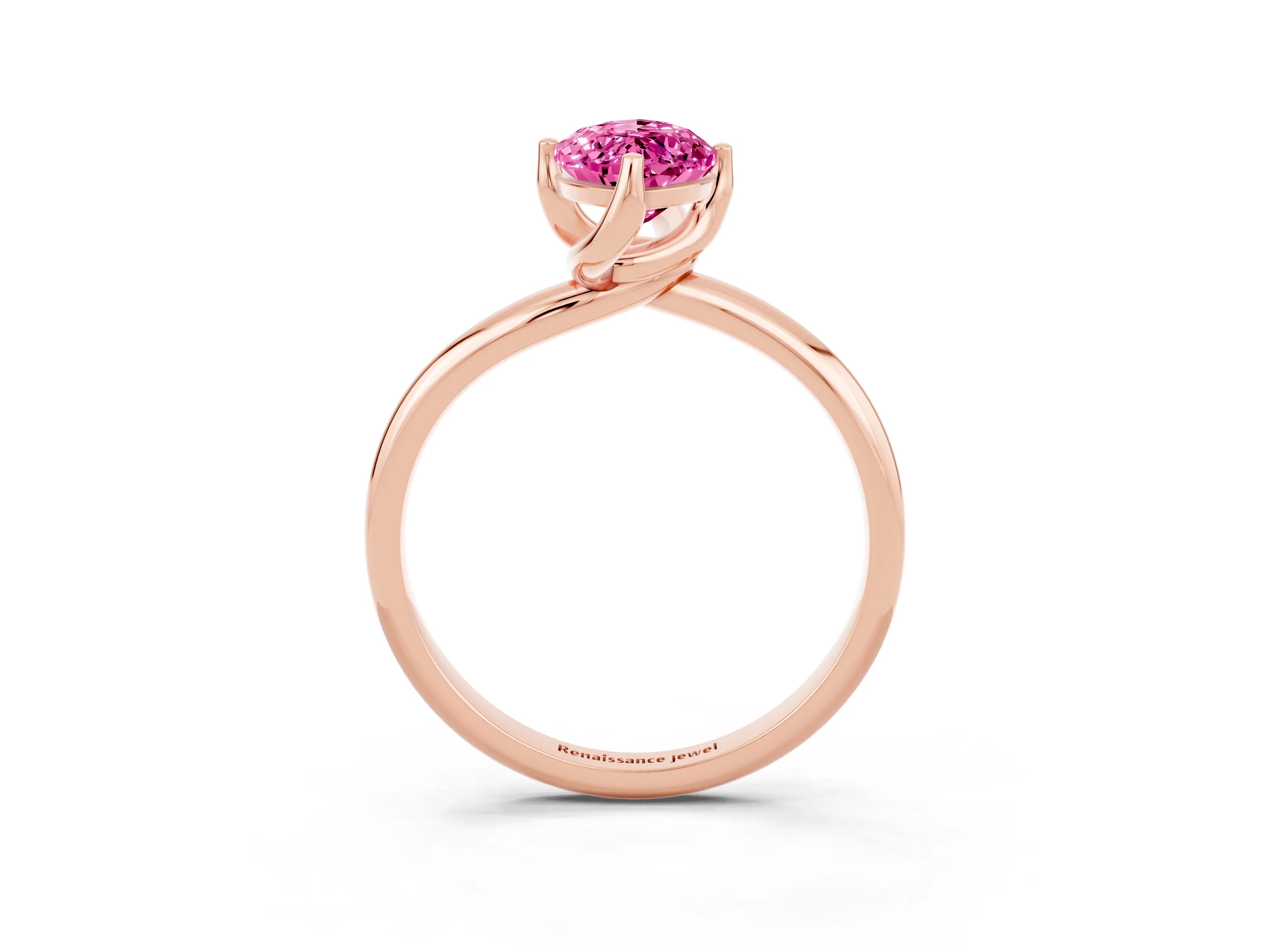 Rose gold Marquise Cut Pink Sapphire Solitaire Engagement Ring with Four-Prong Setting and Classic Band_15