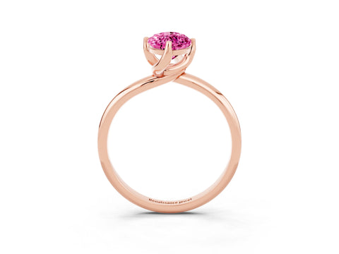 Rose gold Marquise Cut Pink Sapphire Solitaire Engagement Ring with Four-Prong Setting and Classic Band_15