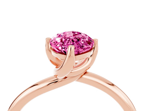 Rose gold Marquise Cut Pink Sapphire Solitaire Engagement Ring with Four-Prong Setting and Classic Band_16