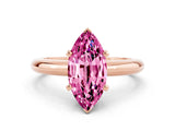 Rose gold Marquise Cut Pink Sapphire Solitaire Engagement Ring with Round Band and Four-Prong Setting_24