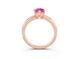 Rose gold Marquise Cut Pink Sapphire Solitaire Engagement Ring with Round Band and Four-Prong Setting_27