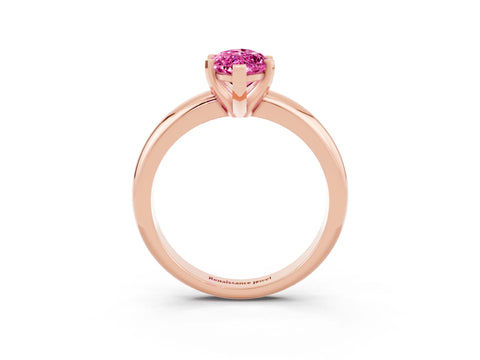 Rose gold Marquise Cut Pink Sapphire Solitaire Engagement Ring with Round Band and Four-Prong Setting_27
