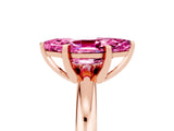Rose gold Marquise Cut Pink Sapphire Solitaire Engagement Ring with Round Band and Four-Prong Setting_29