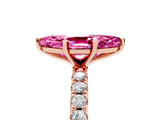Rose gold Marquise Cut Pink Sapphire Solitaire Pavé Band with Four-Prong Setting_29