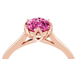 Rose gold Marquise Cut Pink Sapphire Solitaire Ring with Flower Prong Setting and Classic Band_16