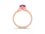 Rose gold Marquise Cut Pink Sapphire Solitaire Ring with Flower Prong Setting and Classic Band_39