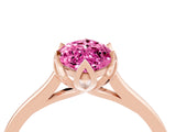 Rose gold Marquise Cut Pink Sapphire Solitaire Ring with Flower Prong Setting and Classic Band_40
