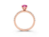 Rose gold Marquise Cut Pink Sapphire Solitaire Ring with Pavé Accents and Four-Prong Setting_27