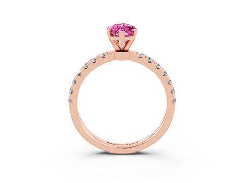 Rose gold Marquise Cut Pink Sapphire Solitaire Ring with Pavé Accents and Four-Prong Setting_27