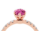Rose gold Marquise Cut Pink Sapphire Solitaire Ring with Pavé Accents and Four-Prong Setting_28
