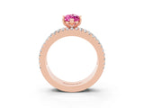 Rose gold Marquise Cut Pink Sapphire Solitaire Ring with Pavé and Channel Set Band_27