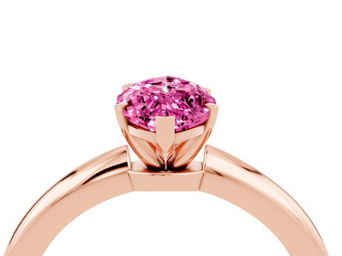 Rose gold Marquise Cut Pink Sapphire Solitaire Ring with Six-Prong Setting and Classic Band_4