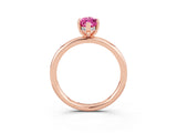 Rose gold Marquise Cut Pink Sapphire Solitaire Ring with Thin Band and Four-Prong Setting_39