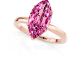 Rose gold Marquise Cut Pink Sapphire Solitaire Ring with Thin Band and Prong Setting_13