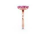 Rose gold Marquise Cut Pink Sapphire Solitaire Ring with Thin Band and Prong Setting_14