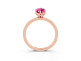 Rose gold Marquise Cut Pink Sapphire Solitaire Ring with Thin Band and Prong Setting_15
