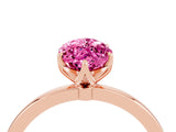 Rose gold Marquise Cut Pink Sapphire Solitaire Ring with Thin Band and Prong Setting_16