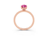 Rose gold Marquise Cut Pink Sapphire Solitaire Ring with Thin Band and Prong Setting_27