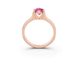 Rose gold Marquise Cut Pink Sapphire Solitaire Ring with Wide Band and Prong Setting_27