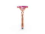 Rose gold Marquise Cut Pink Sapphire Solitaire Twist Band Prong Setting Ring_86
