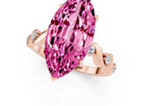 Rose gold Marquise Cut Pink Sapphire Solitaire Twisted Band with Round  Accents and Prong Setting_13