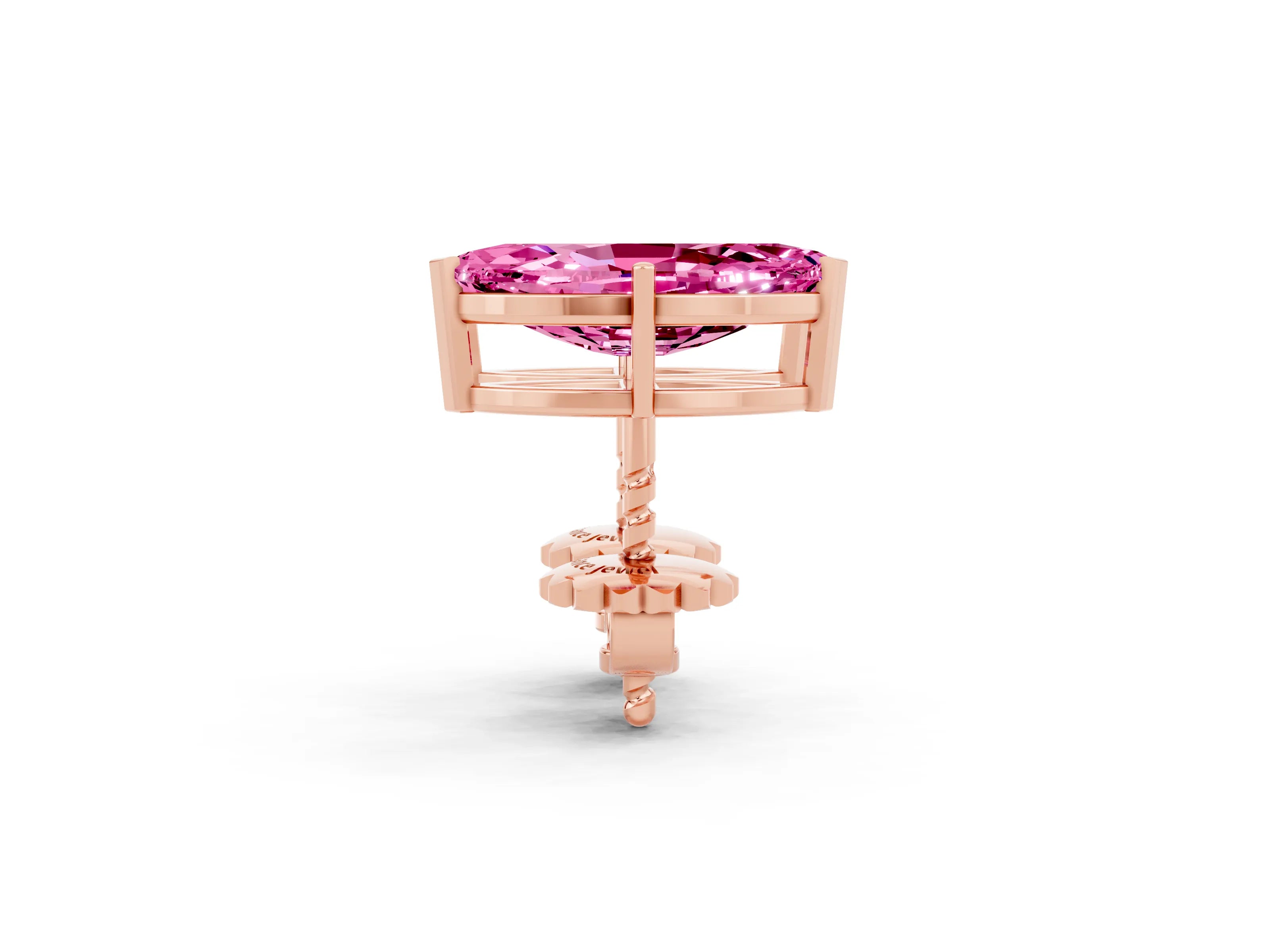 Rose gold Marquise Cut Pink Sapphire Stud Earrings_32
