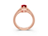 Rose gold Marquise Cut Ruby Engagement Ring with Milgrain Channel Set Band and Prong Setting_3
