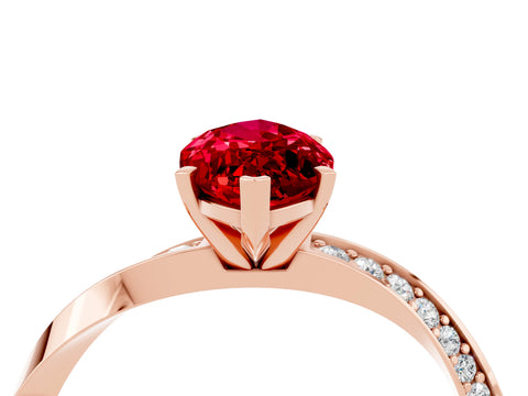 Rose gold Marquise Cut Ruby Engagement Ring with Side Stone Accents and Four-Prong Setting_31