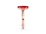 Rose gold Marquise Cut Ruby Engagement Ring with Side Stone Accents and Four-Prong Setting_62