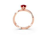 Rose gold Marquise Cut Ruby Engagement Ring with Side Stone Accents and Four-Prong Setting_63