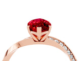 Rose gold Marquise Cut Ruby Engagement Ring with Side Stone Accents and Four-Prong Setting_64