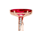 Rose gold Marquise Cut Ruby Engagement Ring with Side Stone Accents and Four-Prong Setting_65