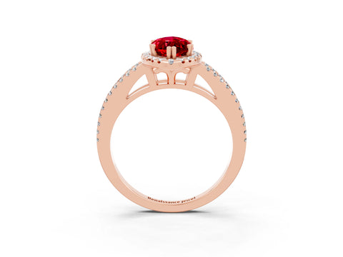 Rose gold Marquise Cut Ruby Halo Split Shank Engagement Ring_15