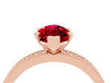Rose gold Marquise Cut Ruby Milgrain Pavé Engagement Ring with Four-Prong Setting_4